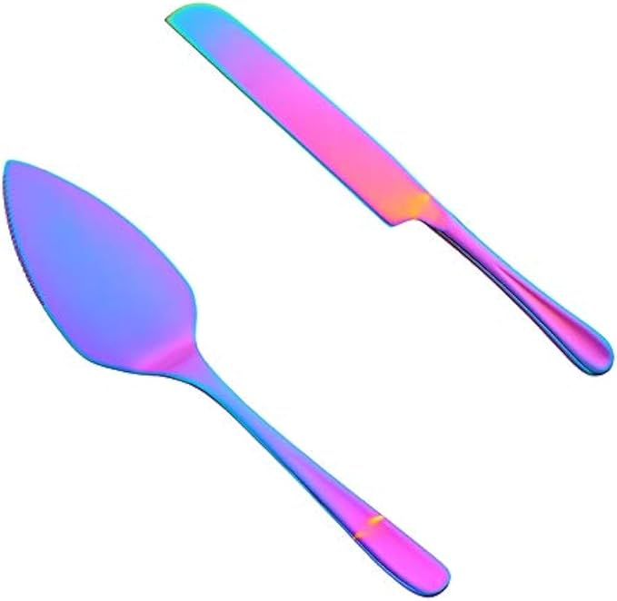 Buyer Star Wedding Cake Pastry Server Set, 304 Stainless Steel Rainbow Spatula Baking Tool Cake Shovel Butter Knives For Pie/Pizza/Cheese
