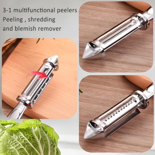 2PCS Multifunctional Stainless Steel Vegetable Peeler for Kitchen