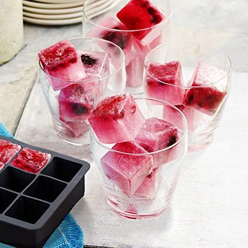 Silicone Ice Cube Trays with No Leaking Lid, Easy-Release and Flexible 15- Cavities Square Ice Cube Mold, Set of 2, No odors and Stackable