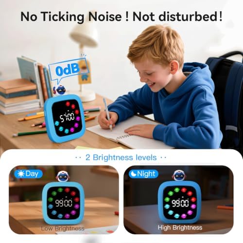 Yunbaoit Digital Visual Timer for Kids, 99-Minute Countdown, Rechargeable