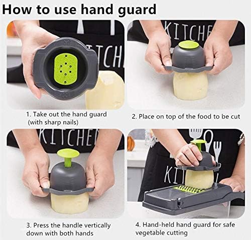 Food Chopper Vegetable-Fruit-Cheese-Onion Chopper Slicer Dicer Tomato Grater 12 in 1 Veggie Chopper Spiralizer Salad Potato Slicer with Container Multi-function Kitchen Aid Carrot Cutter (White)