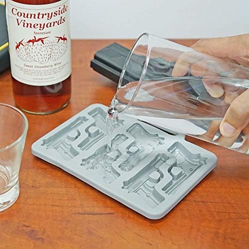 Handgun Ice Cube Tray, 2 Pack - Fairly Odd Novelties - Fun Gun Military Novelty Mold White Elephant Gift