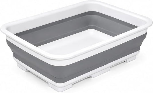 Goderewild Collapsible Dish Pans – 10L (2.6 Gal) Foldable Sink Tub, 14.5'' x 10.5'' x 5", Compact and Space-Saving Multiuse Foldable Basin for Dish Washing, Camping, RV and Vegetable Cleaning