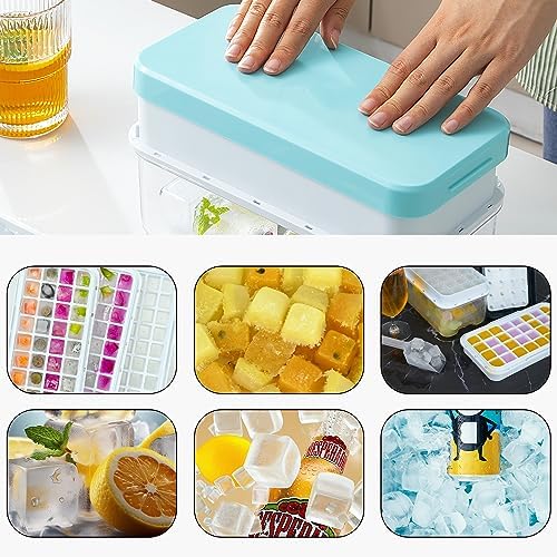 Ice Cube Trays 3 Pack, Silicone Ice Cube Trays for Freezer, Easy-Release Silicone 32 Ice Cube Trays, LFGB Certified and BPA Free, Reusable IceCubes for Freezer, Stackable Ice Trays with Covers