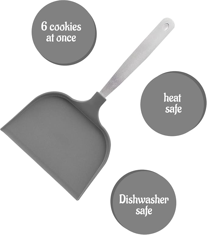Mrs. Anderson’s Baking Jumbo Cookie Spatula, 18/8 Stainless Steel and Nylon, Over 6-Inches Wide