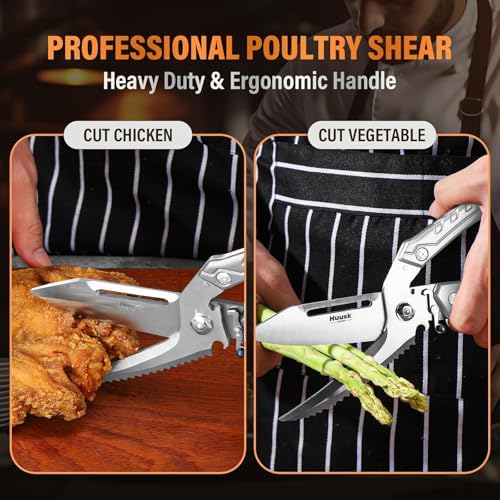 Huusk Heavy Duty Poultry Scissors - Kitchen Scissor for Food Sliver
