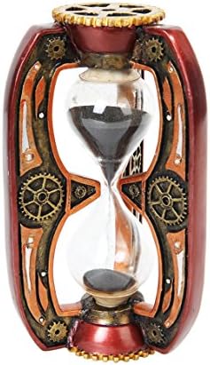 PTC 6.13 Inch Red Steampunk Inspired Sand Timer Hourglass Statue Figurine