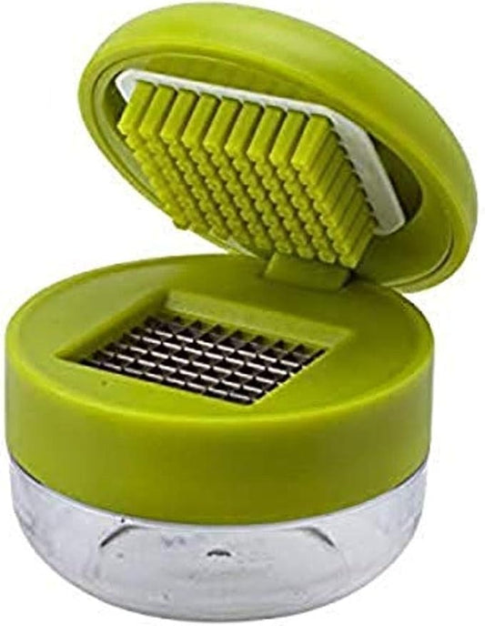 Joie Garlic Press and Chopper with Storage Container, Stainless Steel Blades, Green