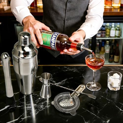 6-Piece Cocktail Shaker Set Bartender Kit Drink Shaker Bar Set