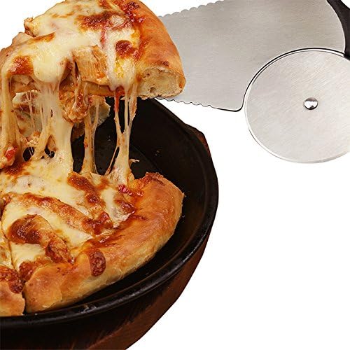 Homi styles 3 in 1 Pizza Cutter and Server Slicer - Extra Sharp Stainless-Steel Wheel Blade - Ant-Slip ergonomically shaped handle - For Home or Restaurant Use for Bread, Pie, Calzones, Pastry,