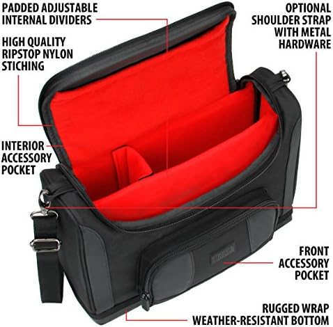USA Gear Travel Organizer Fits Bartending Kits - Bartending Bag with Shoulder Strap, Customizable Interior for Jigger, Shaker, Cocktail Sets, Bar Tools & Bartender Accessories (Red Bag Only)