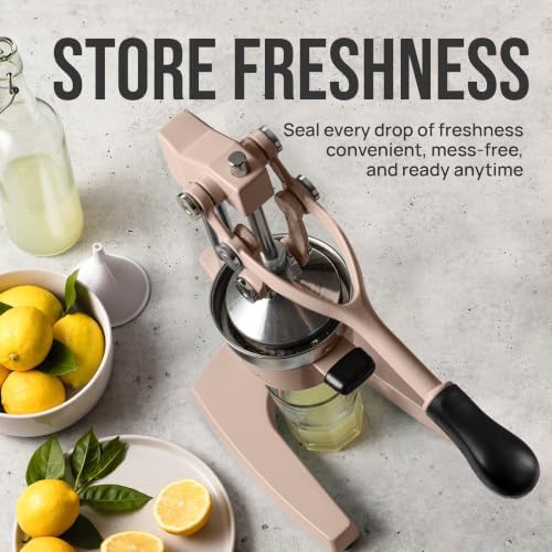 Zulay Kitchen Cast Iron Juicer - Heavy Duty Orange Juicer with Detachable Strainers for Easy Cleaning, Citrus Press for Citrus Fruits, Perfect for Bartenders, Juice Lovers & Health Enthusiasts
