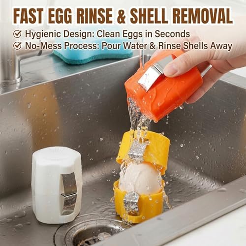 Handheld Egg Shell Opener and Egg Cracker Tool for Raw Eggs, Stainless Steel Egg Opener Cutter, Easy Egg Peeler for Hard Boiled Eggs, Kitchen Gadgets Shell Separator (2pcs Pink)