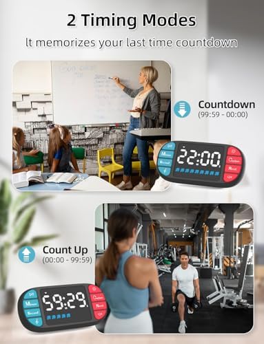 DOOMAY Magnetic Digital Kitchen Timer for Classroom Countdown