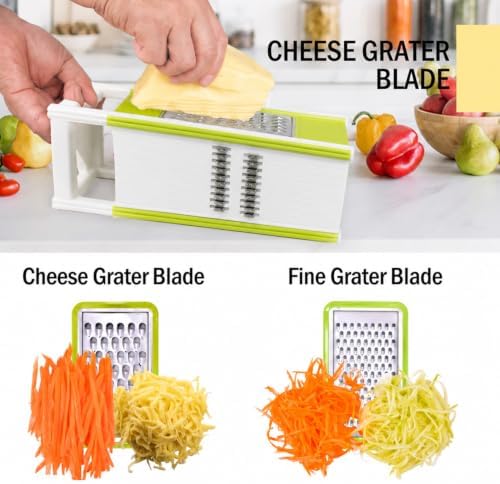 Mandoline Slicer for Kitchen, 4-in-1 Multi Vegetable Slicer with Container
