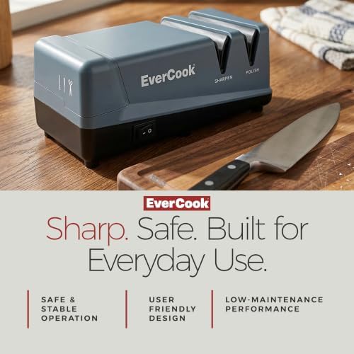 Precision Electric Knife Sharpener for Kitchen Knives, 2-Stage Sharpening and Polishing, Ceramic Grinding Wheels, and Non-Slip EVA Feet