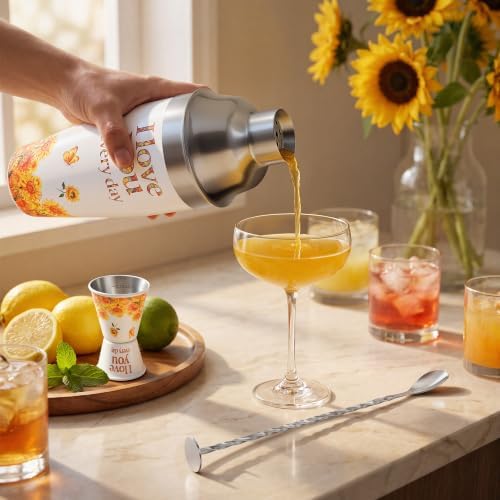 Unique Gifts for Mom Dad,Bartender Travel Set,24.3oz Cocktail Shaker Kit