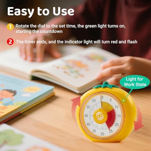 Magnetic Visual Timer, 60-Minute Countdown for Kitchen Classroom Homework