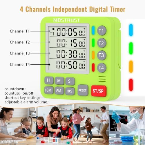 Digital Dual Kitchen Timer, Multiple Channels Countdown Timer