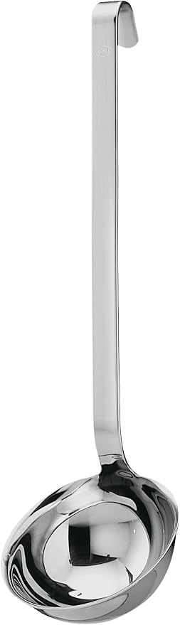 Rosle 10008 Stainless Steel Hooked Handle Ladle with Pouring Rim Serving Spoon 4.1 oz