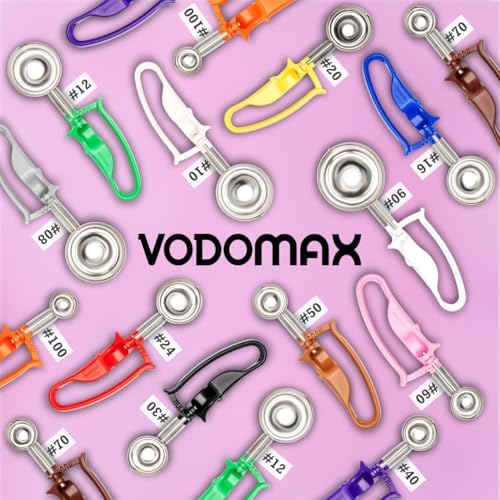 Size 60 PINK (0.53 oz.) VODOMAX Professional Food Disher, Falafel Scoop, Stainless 18-10, #60 Cookie Scoop, Fruit Scooper, Gelato Scoop, Ice Cream Scooper, Ice Cream Topping, Home Use Baking Essential