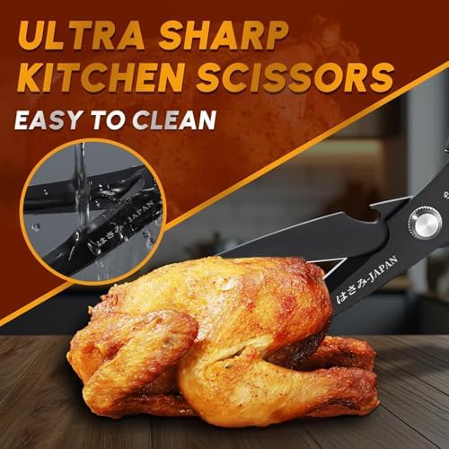 Huusk Kitchen Scissors Set Upgraded, Multifunction Kitchen Shears 2 Pack