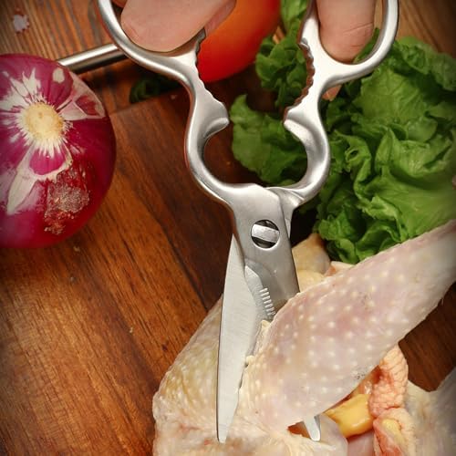 Detachable Kitchen Shears Full-Steel Forged Kitchen Scissors, Satin Finish