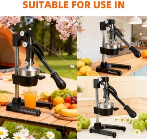 juice.Hand Press Juicer Machine, Manual Orange Juicer and Professional Citrus Juicer for Orange Juice Pom Lime Lemon Juice,Home and Commercial Extractors Squeezer, Easy to Clean,black