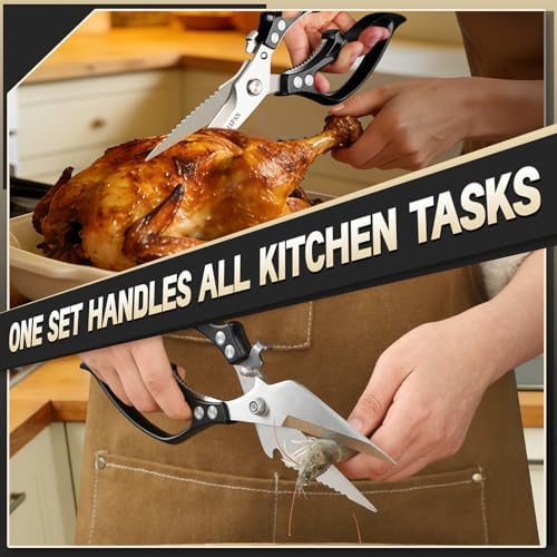 HUUSK Kitchen Shears Heavy Duty - Japanese Kitchen Scissors All Purpose