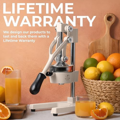 Zulay Kitchen Cast Iron Juicer - Heavy Duty Orange Juicer with Detachable Strainers for Easy Cleaning, Citrus Press for Citrus Fruits, Perfect for Bartenders, Juice Lovers & Health Enthusiasts