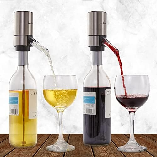Ivation Stainless Steel Wine Aerator Dispenser, Extension Rod, Stand