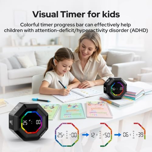 Visual Timer for Kids Kitchen Timer Pomodoro Magnetic Visual Countdown