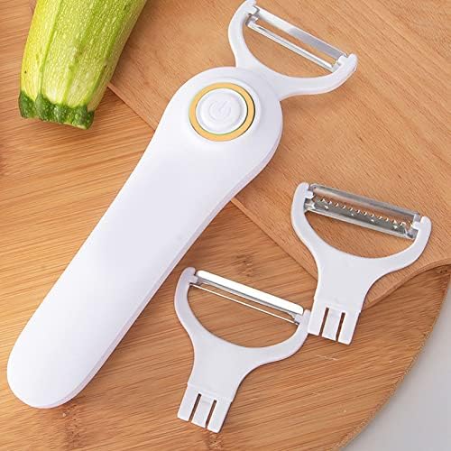 Electric Fruit Vegetable Peeler,Electric Potato Peeler 3 In 1 Set Interchangeable for Kitchen Carrot Potato Cucumber,Handheld USB Rechargeable Saving Time and Effort