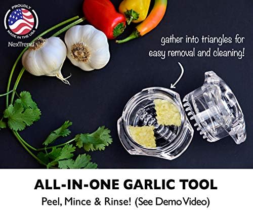 NexTrend Garlic Twister 4th Gen, clear manual garlic mincer for ginger, herbs and nuts