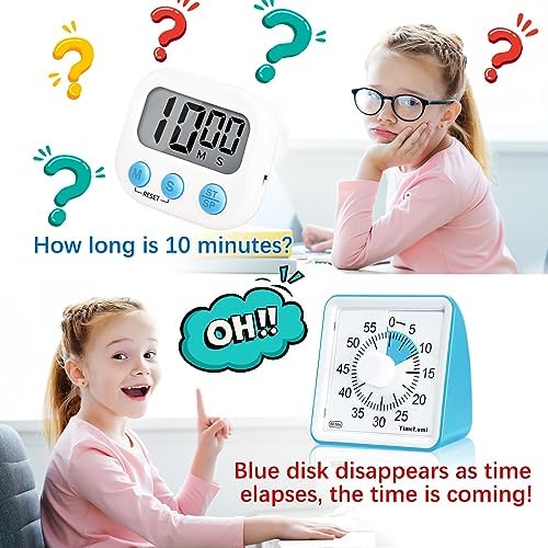 60-Minute Visual Timer for Kids, Management Classroom Timer, Blue