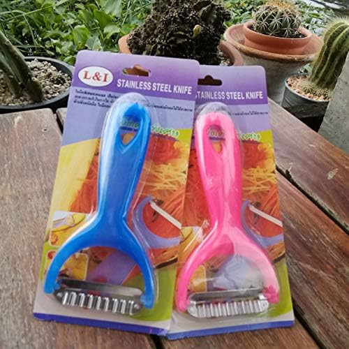 Thai Papaya Salad Peeler Slice Vegetable Fruit Stainless Steel Knives Som Tum Thai Food Kitchenware Set of 2 Pcs.
