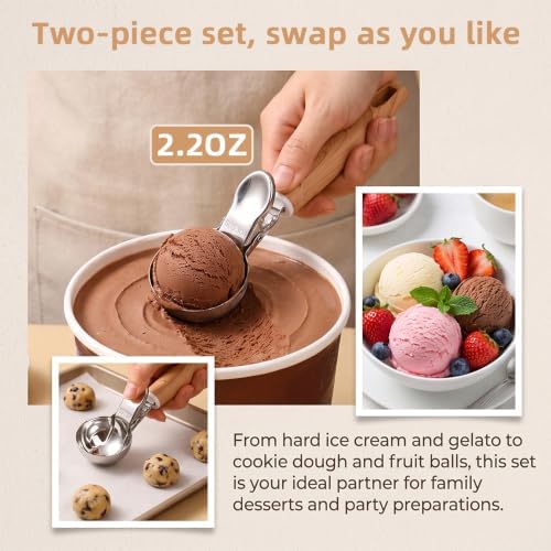 2 OZ Ice Cream Scoop with Trigger - Set of 2