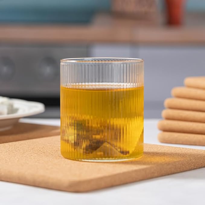 Rectangle Cork Trivets Set - 8 Pack, 12" x 7" x 0.4" Thick, Heat-Resistant Cork Hot Pads for Countertop, Table, and Kitchen, Perfect for Hot Pots and Pans