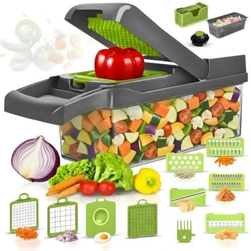 Premium Vegetable Chopper with Container High Grade Stainless Steel & ABS