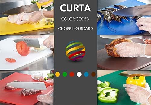 CURTA 2-Pack Cutting Boards for Kitchen, 18" x 12" x 0.5" White Color Coded Plastic Chopping Board with Anti Slip Surface Dishwasher Safe