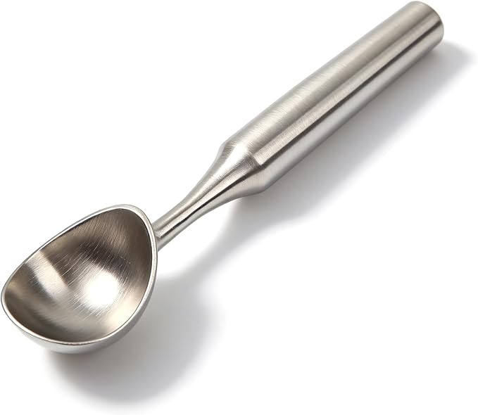 Heavy-Duty 304 Stainless Steel Ice Cream Scoop, 4.5 oz, Durable, Corrosion-Resistant & Dishwasher Safe with Ergonomic Grip for Perfect Scooping, Solid Design, Siliver