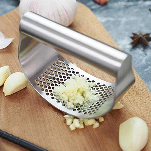 Garlic Press Rocker, Stainless Steel Garlic Crusher Mincer