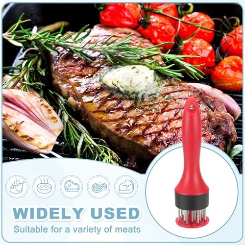 uxcell Meat Tenderizer Tool, 7.7 x 2 Inch Small Meat Tenderizer Mallet for Tenderizing Pork Chicken Steak Fish Grilling BBQ, Red