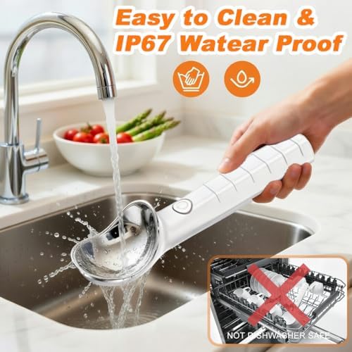 Heated Ice Cream Scoop, Fast Heating Electric Scooper, Rechargeable