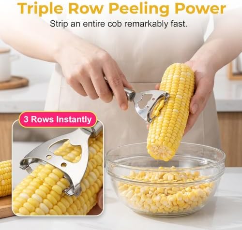Corn Peeler for Corn on the Cob, Stainless Steel Corn Cob Stripper, Corn on Cob Remover Corn Cob Stripper