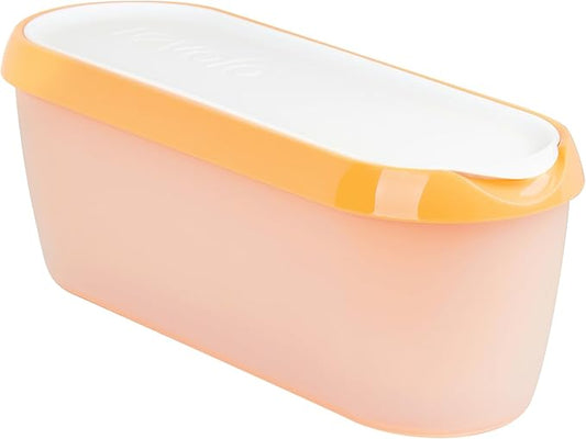 Tovolo Ice Cream Containers for Homemade Ice Cream Orange Crush, Glide A Scoop Ice Cream Tub for Reusable Ice Cream, 1.5 Quart BPA Free Insulated Freezer Safe Ice Cream Container with Lid