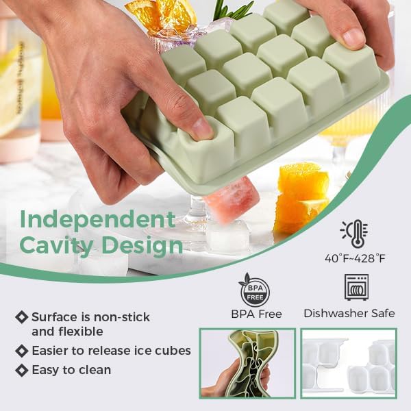 Silicone Ice Cube Trays With Lid