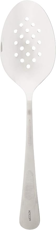 Mercer Culinary, 9 Inch, Silver Plating Spoon, Perforated Bowl, 9-Inch, 9"