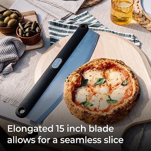 Everdure Pizza Rocker - Powerful One-Cut Stainless Steel Blade, Durable and Comfortable Grip, Dishwasher Safe – Ideal Pizza Cutter for Pizza Lovers, Chefs, Cooks, Bakers