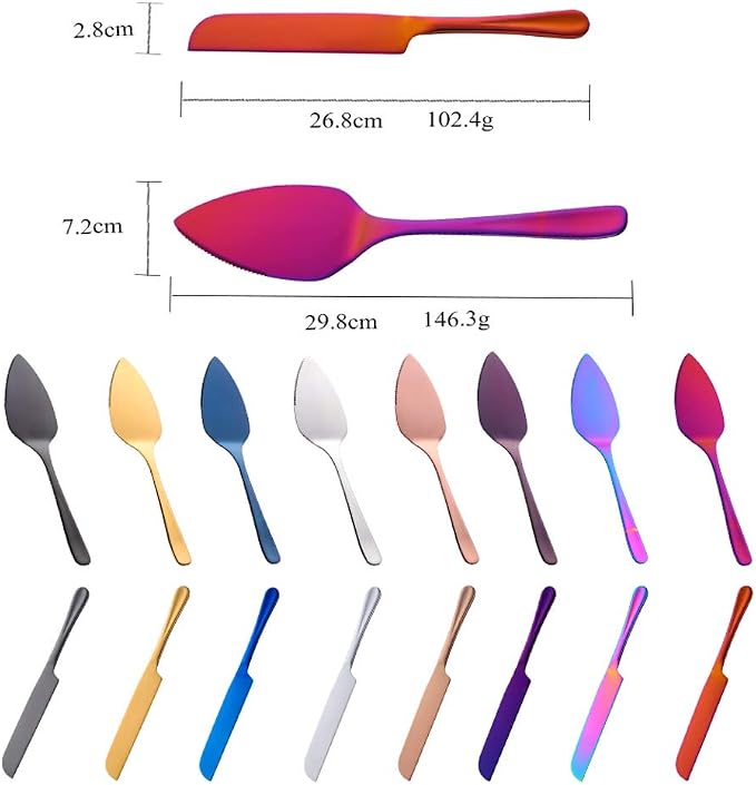 Buyer Star Wedding Cake Pastry Server Set, 304 Stainless Steel Rose Gold Spatula Baking Tool Cake Shovel Butter Knives For Pie/Pizza/Cheese